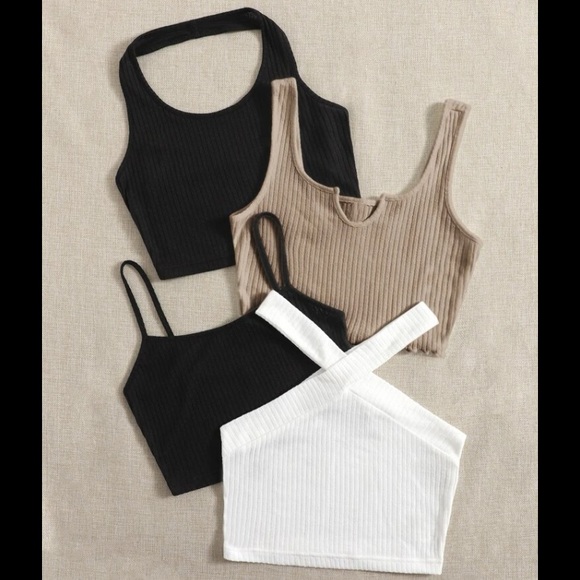 SHEIN Tops - 4 pcs ribbed knit crop top